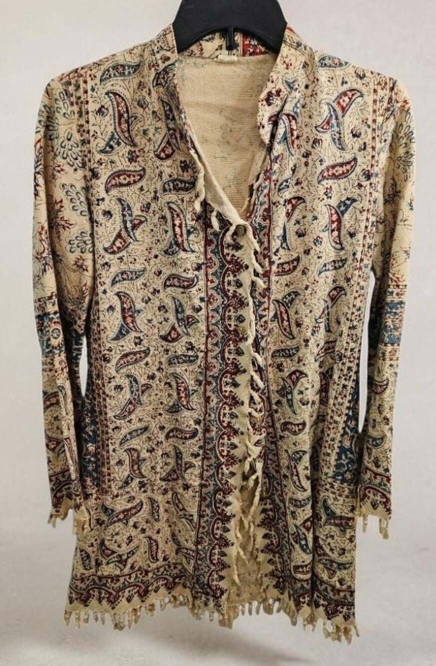 Sézane Caprice Floral Print Tunic  with Tassel Detail